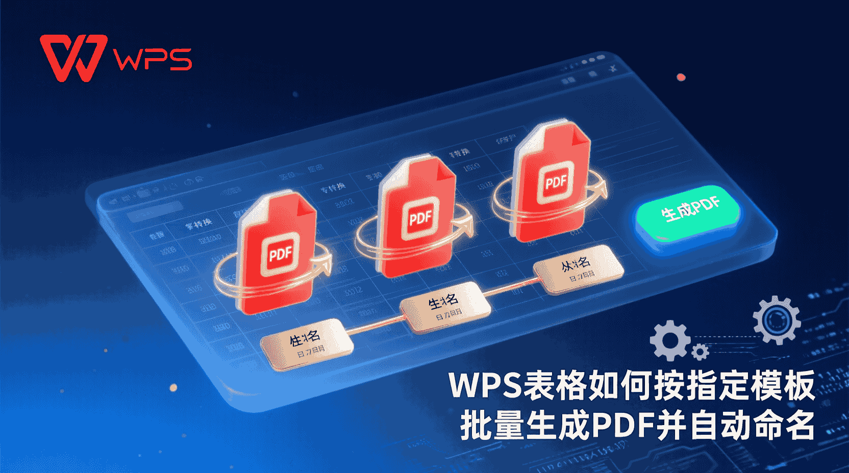 WPS表格如何按指定模板批量生成PDF并自动命名？